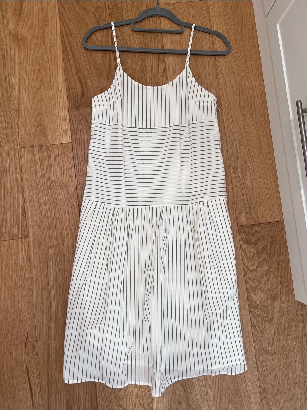 Madewell White Striped Cotton Midi Sundress